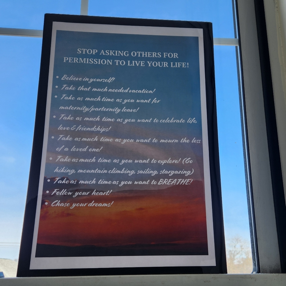 🆕️⬇️STOP ASKING OTHERS FOR PERMISSION TO LIVE YOUR LIFE MOTIVATIONAL PRINT ART